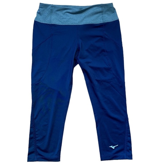 Mizuno Pants - Mizuno Pants Women Small Blue Gray Yoga Stretch Capri Tights Gym size Small